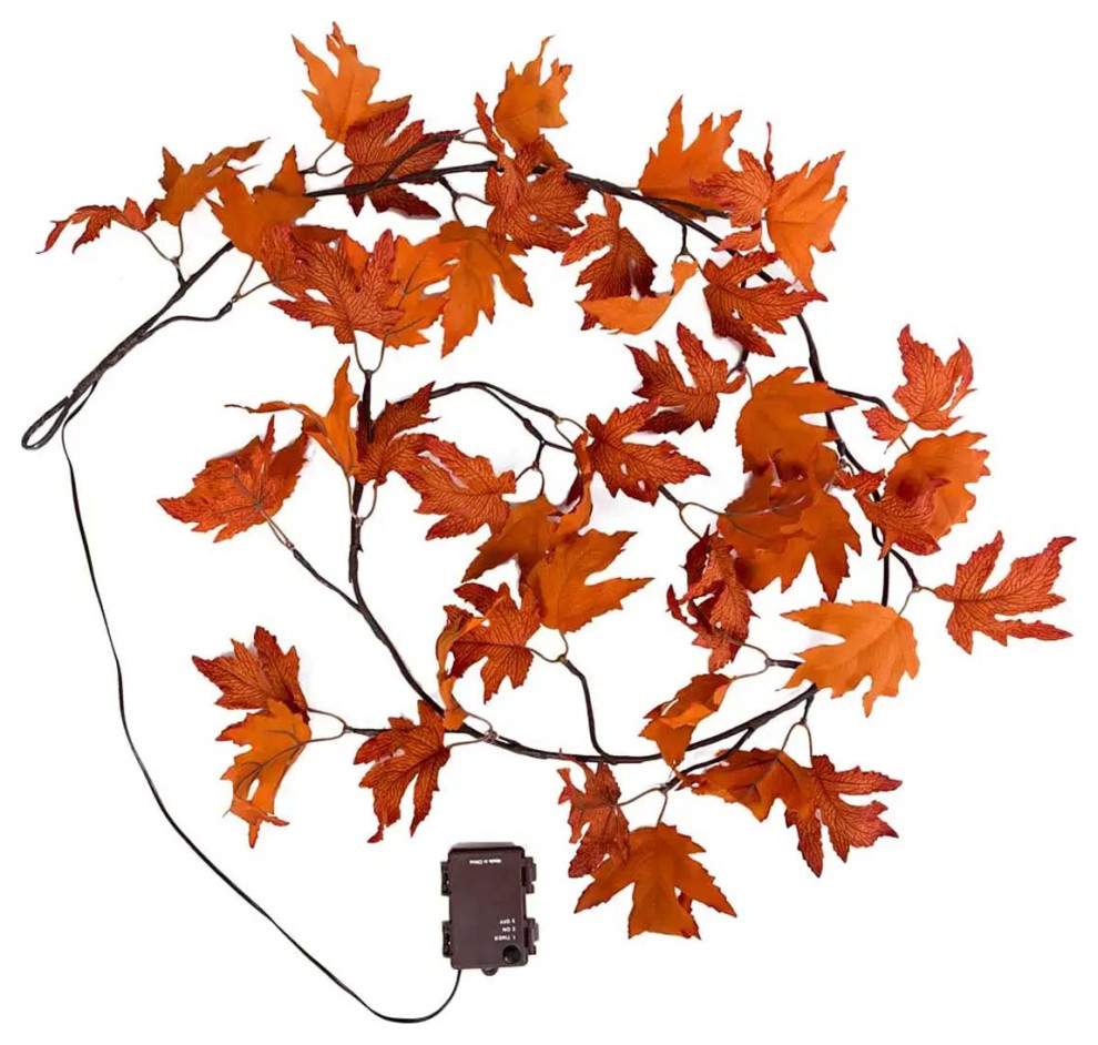 Maple Lighted Garland, Indoor/Outdoor Rustic Wreaths And Garlands by Jubilee Gift Shop Houzz