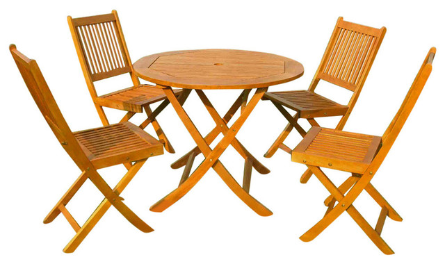 Royal Tahiti Marin 5 Piece Patio Dining Set Brown Stain Outdoor Royal Tahiti Marin 5 Piece Patio Dining Set Brown Stain Outdoor Sets By International Caravan