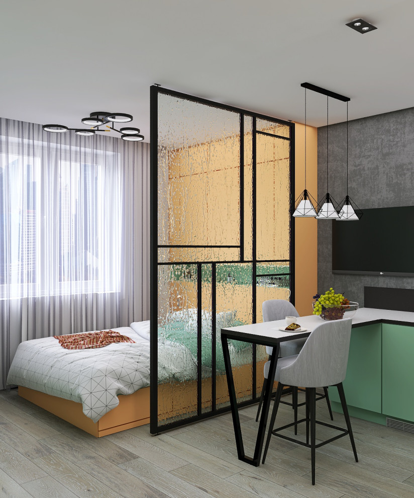 Яркая студия 25 кв.м. для девушки студентки