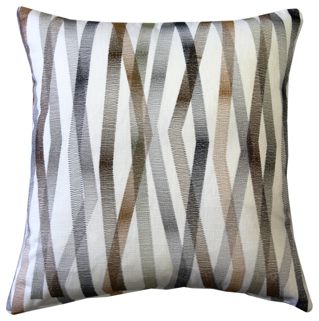 Wandering Lines Forest Grove Throw Pillow 19x19, with Polyfill Insert