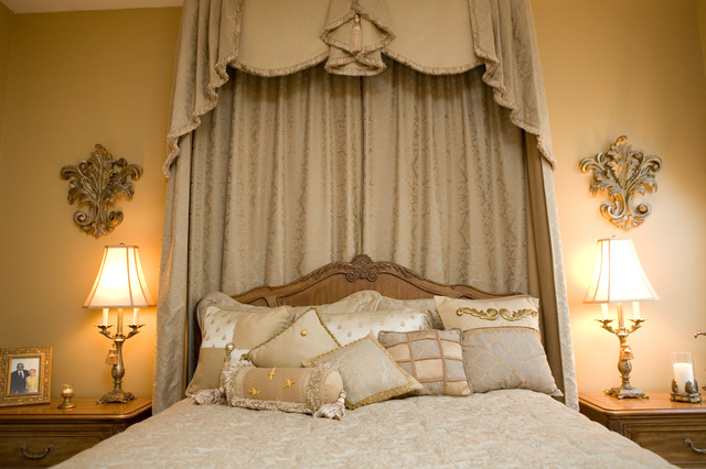 Lavish French Champagne Gold Master Bedroom - Mediterranean - Bedroom ...