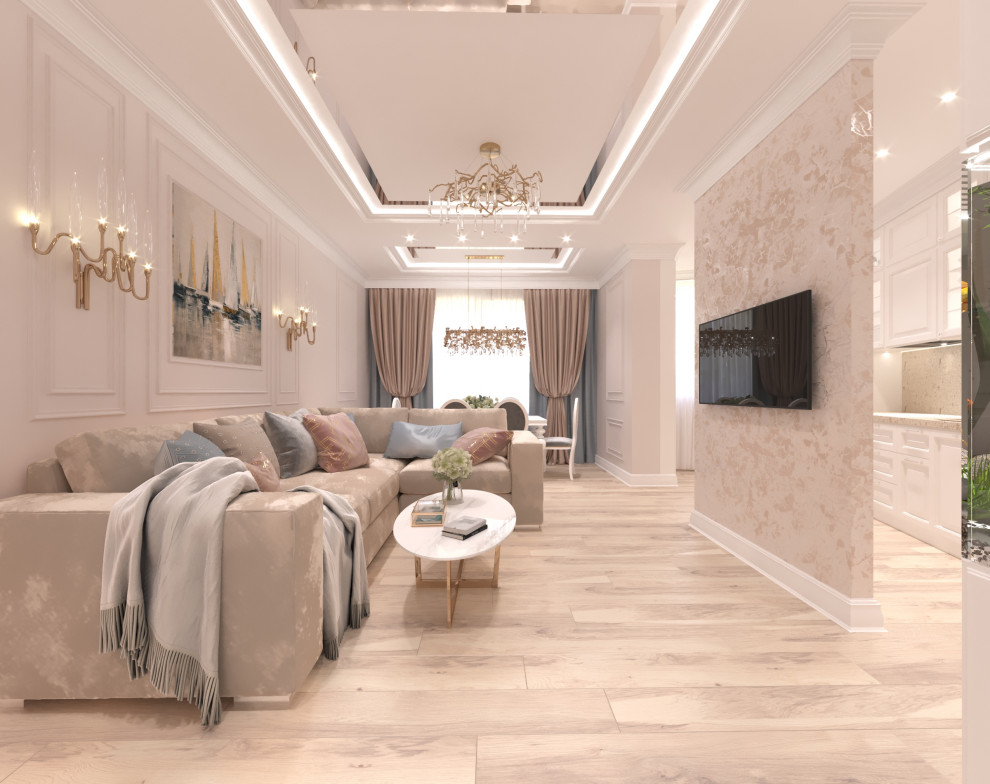 Дизайн-проект  интерьера трехкомнатной квартиры в стиле НЕОклассика