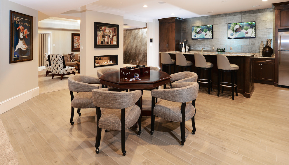 Example of a transitional home design design in Baltimore