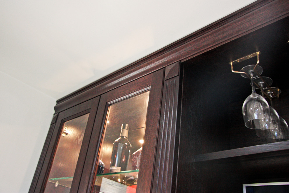 Bespoke Home Bar made with natural stained wood veneer