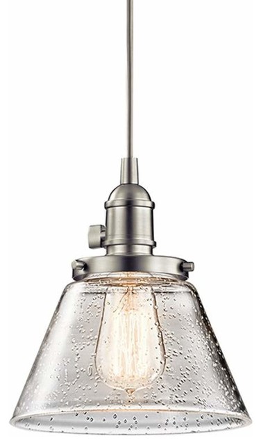 Kichler Avery Mini Pendant 1 Light Brushed Nickel Transitional Lighting By Buildcom - Kichler Brushed Nickel Pendant Kichler Avery Mini Pendant 1 Light Brushed Nickel Transitional Lighting By Buildcom - Kichler Brushed Nickel Pendant