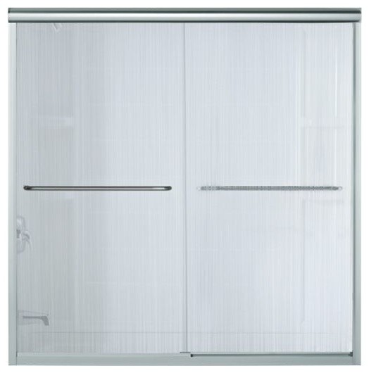 Sterling Finesse Frameless Bathtub Door Silver With Grafite Glass