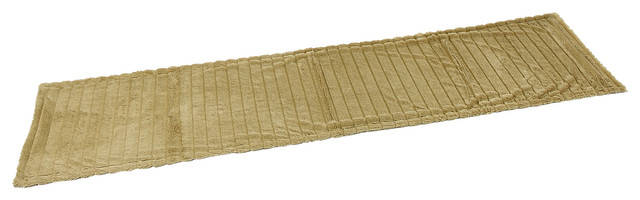 Thick Ribbed Bed Runners, Beige, 50x200 cm, Set of 2