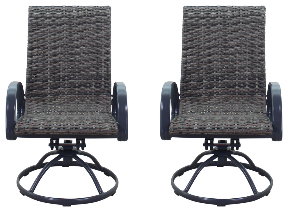 Courtyard Casual Santa Fe Aluminum Swivel Rocker Wicker Seat, Set of 2