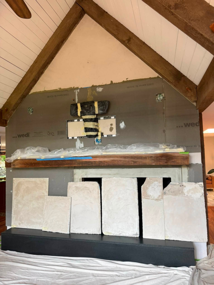 Microcement Fireplace renovation