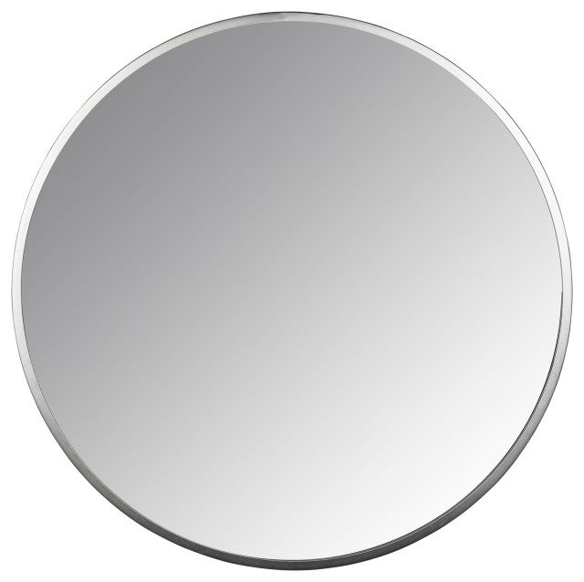 Stratton Home Decor Lily Silver Round Wall Mirror Contemporary Wall