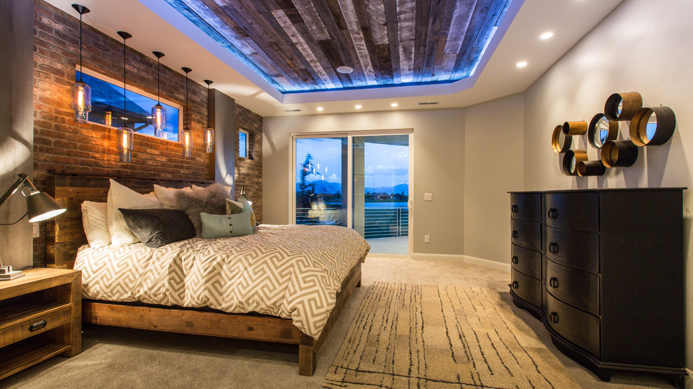 Design ideas for a transitional bedroom in Salt Lake City.