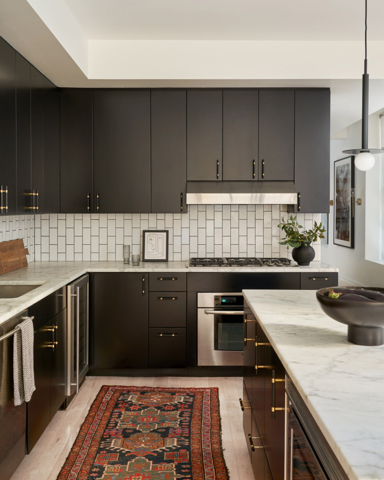 Photo of a small contemporary kitchen in DC Metro.