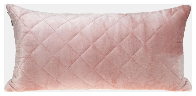 Tufted Diamond Pink Transitional Lumbar Pillow
