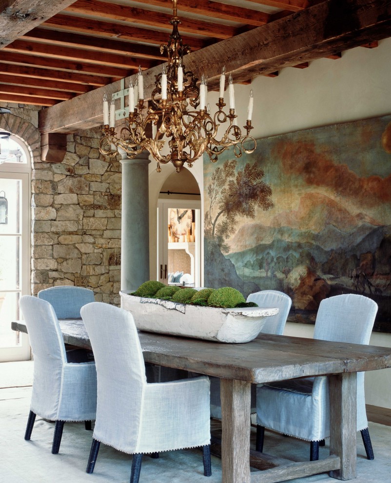 Inspiration for a country dining room in Orange County.