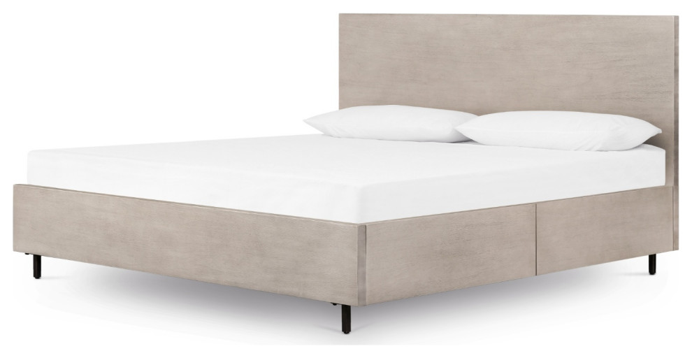 Carly King Storage Bed Transitional Platform Beds by Zin Home Houzz