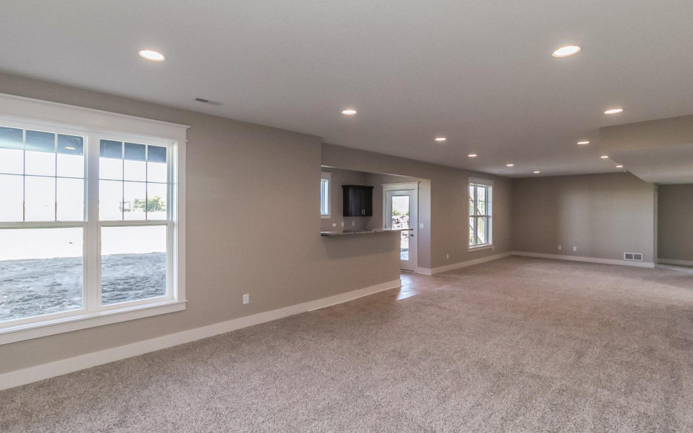 Inspiration for a transitional walk-out basement remodel