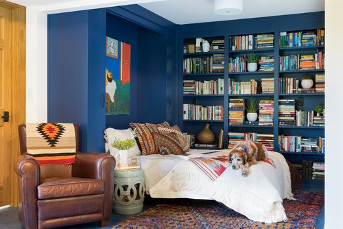 blue boho bedroom