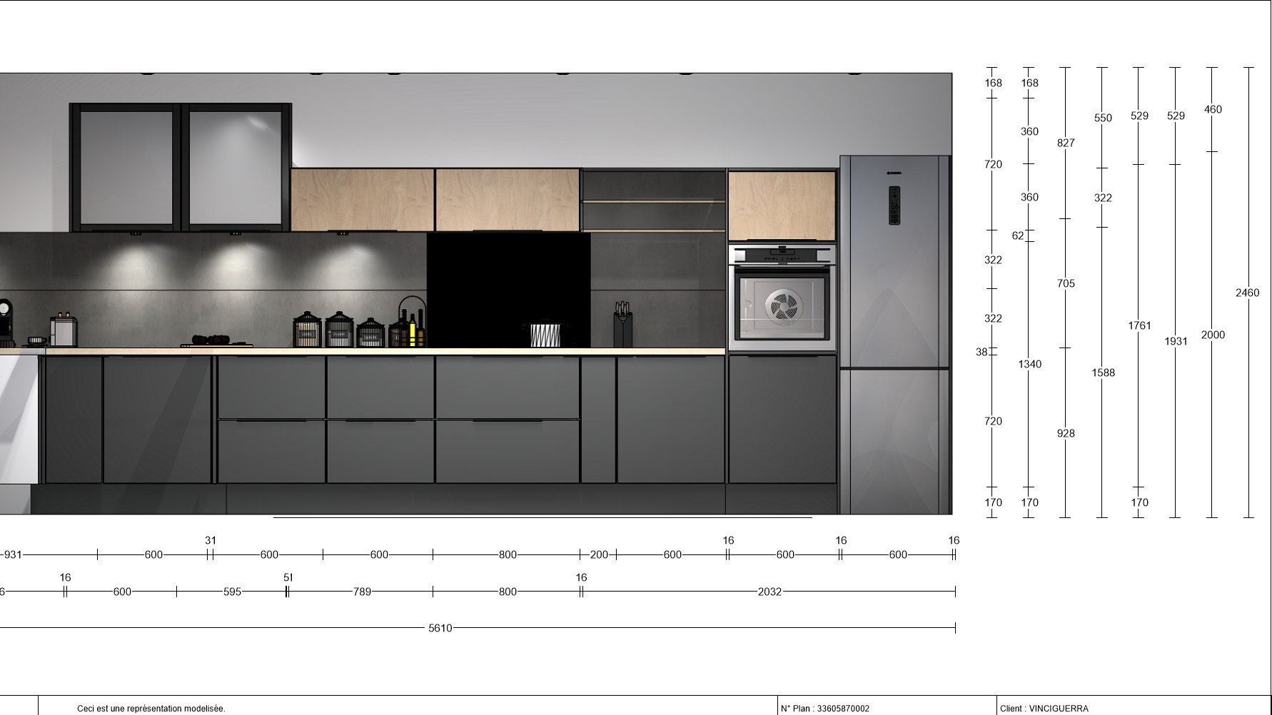 Rénovation d'une cuisine - Plan d'élévation