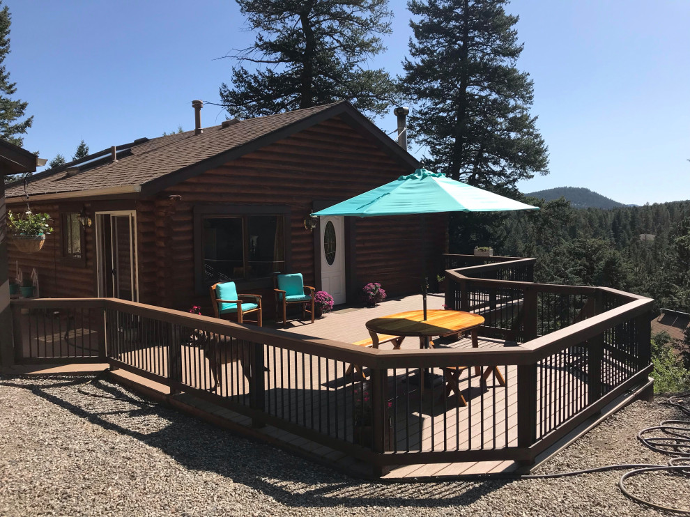 Inspiration for a mid-sized transitional backyard deck remodel in Birmingham with no cover