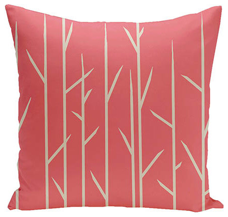 Branches Coral 18-Inch Cotton Decorative Pillow