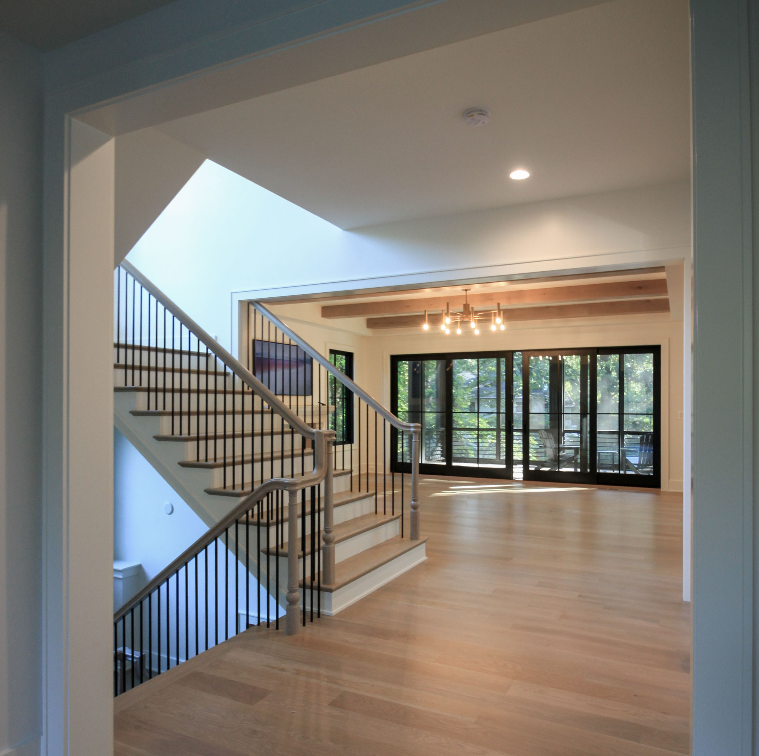 93_Captivating Light Wood Railing System with Black Spindles, Arlington VA 22207