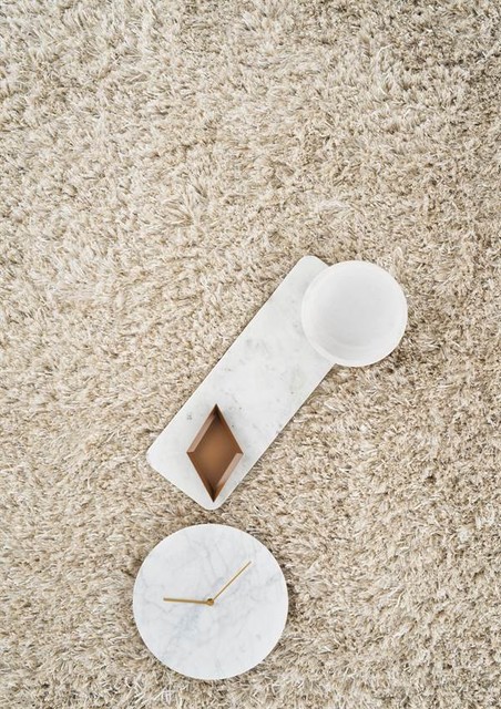 Large Modern Shag Rug, Beige Ronaldo Rug by Linie Design, 5'7