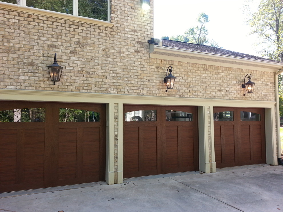 Large traditional attached three-car carport in Raleigh.