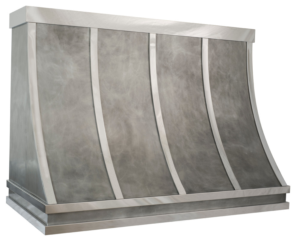 Custom Zinc Range Hood, RH-1 Shape, 48"x30"