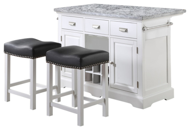 Zermatt Kitchen Island 3pc Set