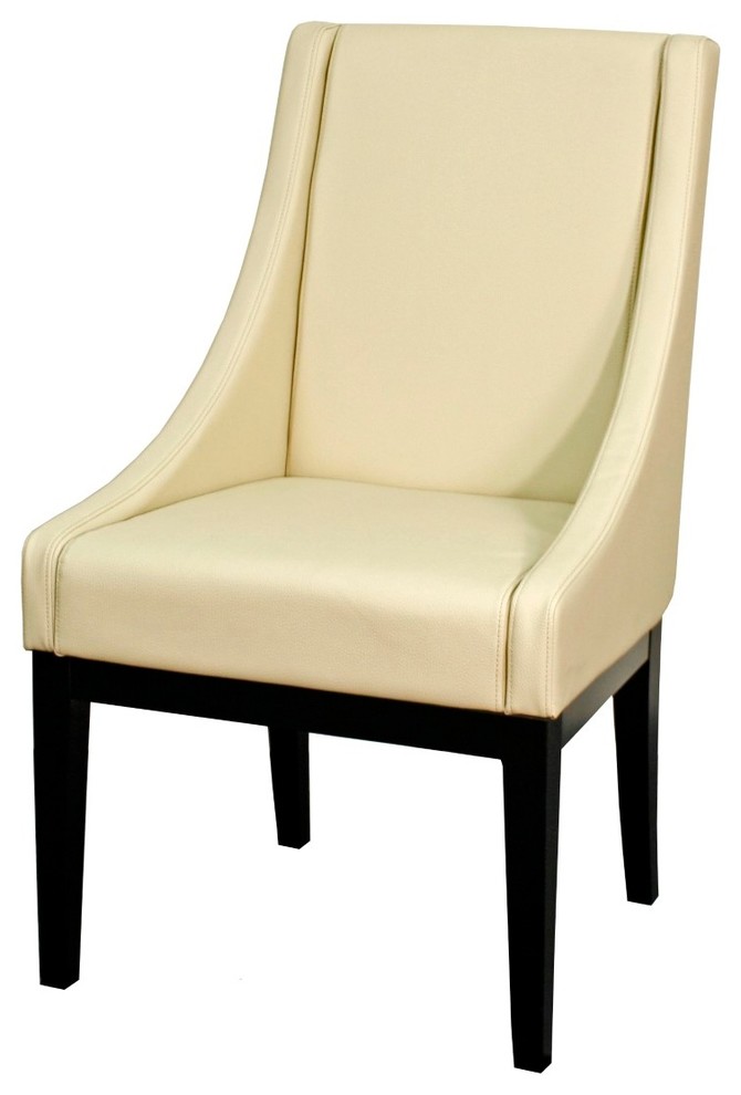 Houston Bonded Leather Chair, Cream(Set of 2