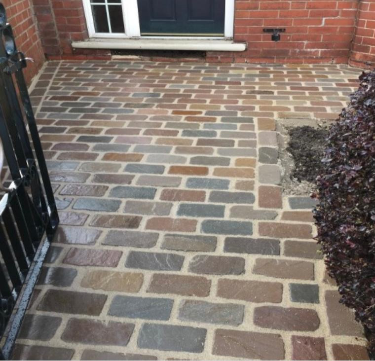 Traditional sandstone looking patios