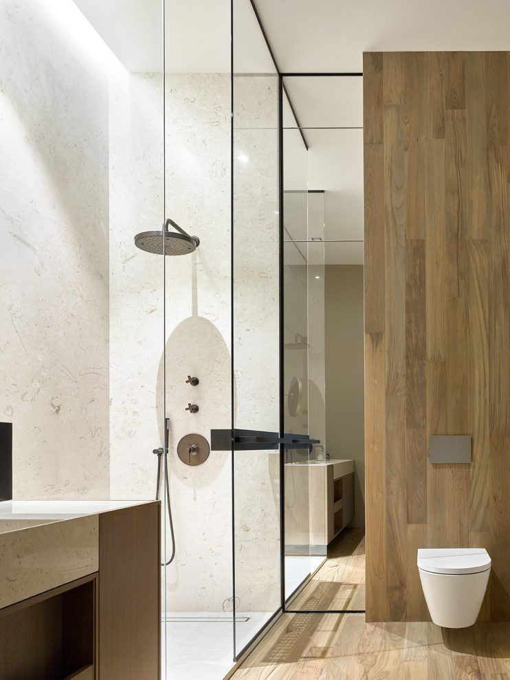 Design ideas for a contemporary bathroom in Moscow.