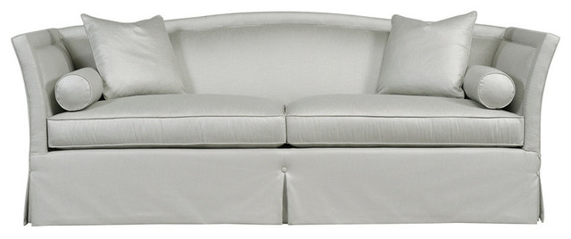 Domenique Camel Back Sofa With Skirt, Gray - Transitional - Sofas - by  Duralee Furniture | Houzz