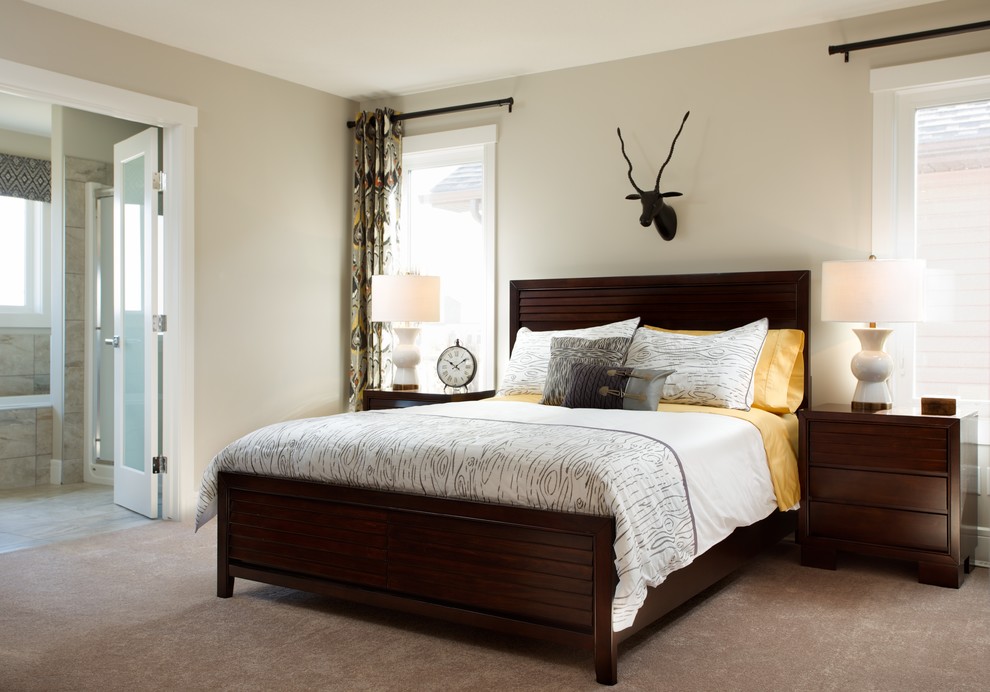 Inspiration for a transitional bedroom in Edmonton.