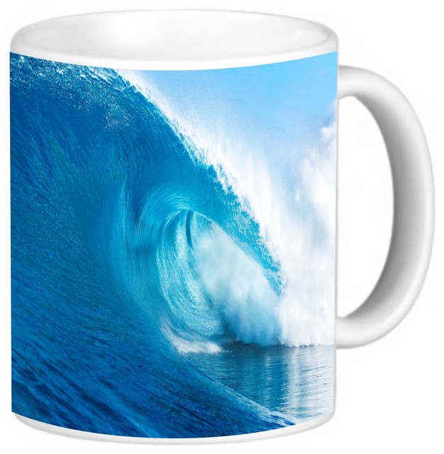 Wave Surfing Coffee Mug Beach Style Mugs by Value Gifts Houzz