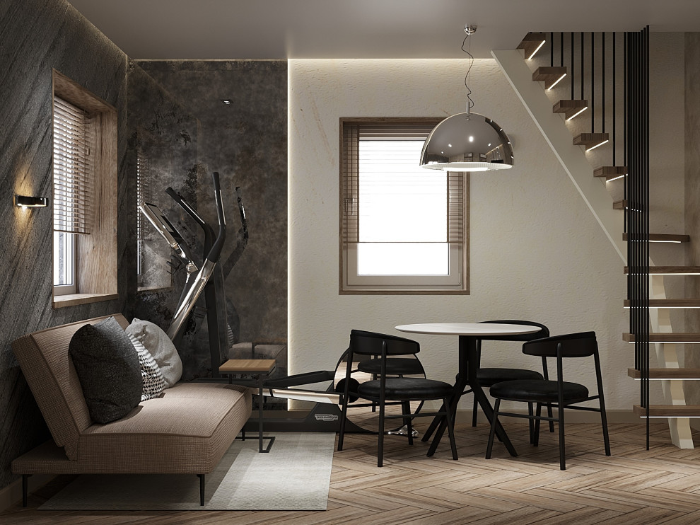 Проект кухни-гостиной в загородном доме