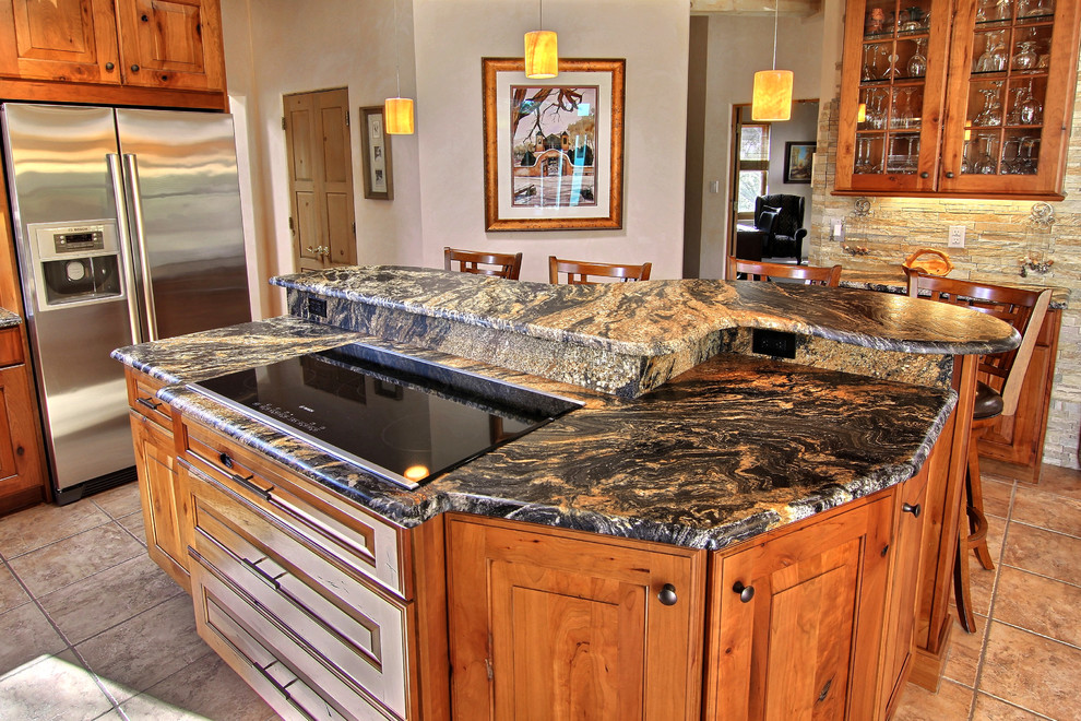 Inspiration for a rustic kitchen remodel in Albuquerque