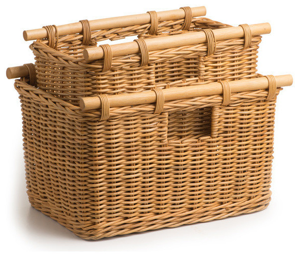 Tall Narrow Wicker Storage Basket Baskets by The