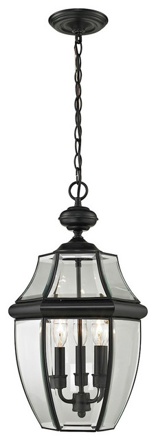 Thomas Lighting Ashford 3-Light Hanging Lantern 8603EH/60, Black