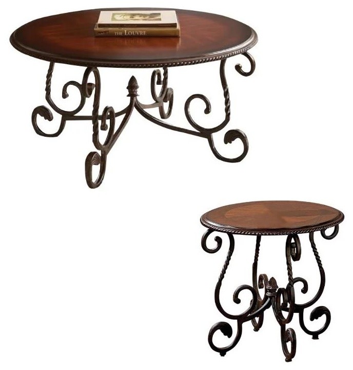 Crowley 2 Piece Italian Inspired Coffee Table and End Table Set in