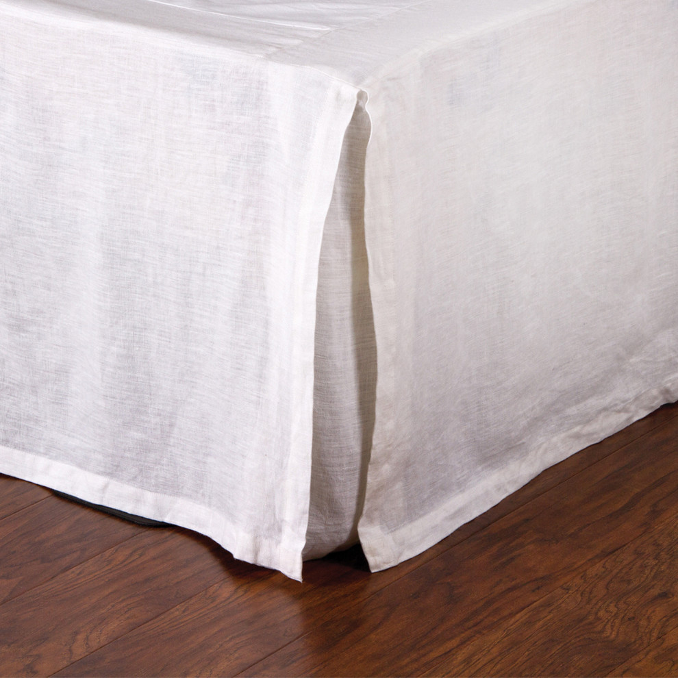 Pom Pom at Home Pleated Linen White Bedskirt