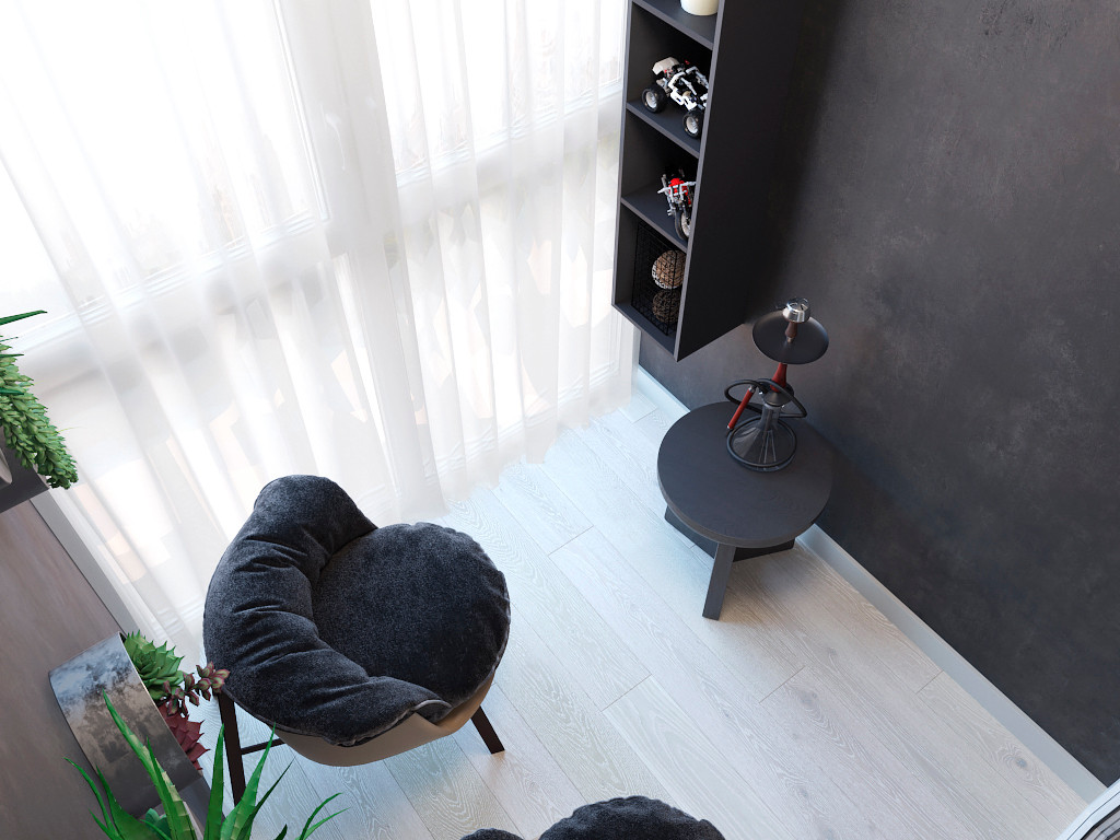 Кухня-гостиная в стиле лофт 25 м.кв