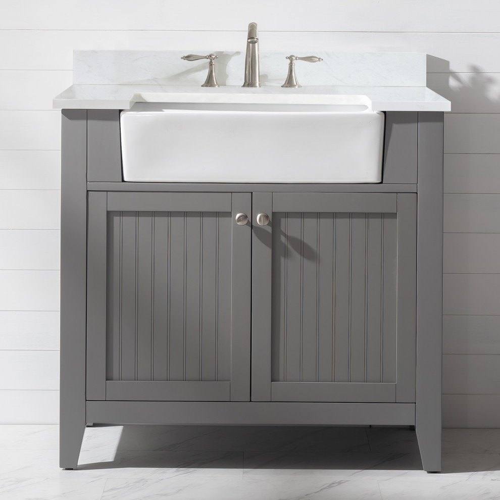 Burbank 36" Single Vanity Transitional Bathroom Vanities And Sink Consoles by Corbel
