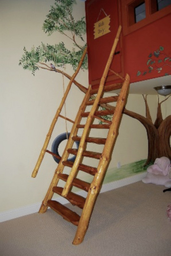 Mid-sized loft-style carpeted living room photo with beige walls