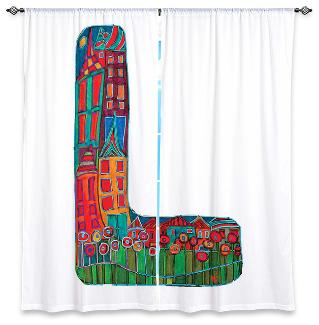 Letter L Window Curtains, 40"x52", Lined