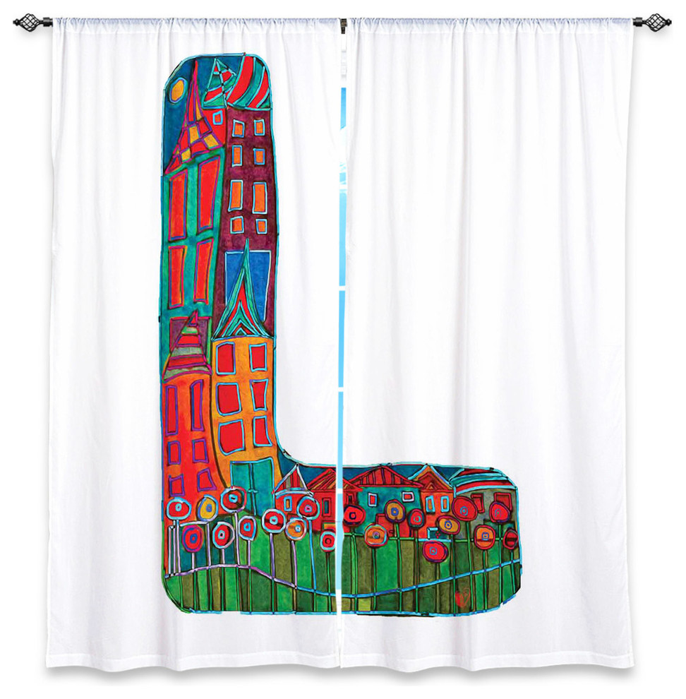 Letter L Window Curtains, 40"x52", Lined