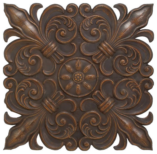 French Country Metal Wall Decor, Brown Traditional Wall Sculptures by GwG Outlet Houzz