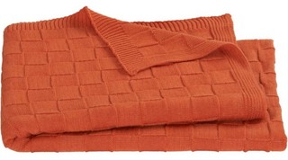 Knit Burnt Orange Throw - Modern - Throws - by CB2