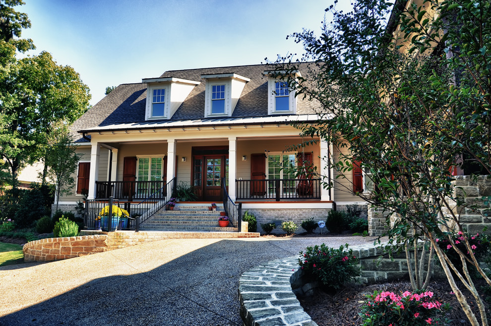 This is an example of a traditional exterior in Raleigh with wood siding.