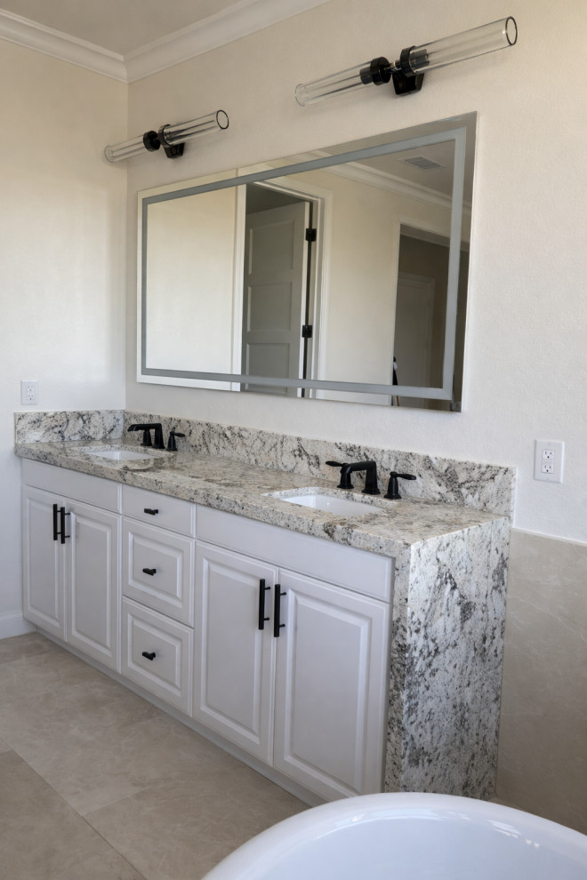 Modern bathroom with double vanity